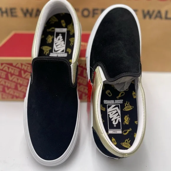 Vans Men’s Slip-On Pro(Shake Junt) Black/Gold Sneakers VN0A347V13L